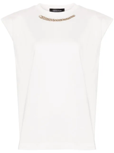 Fabiana Filippi beaded cotton T-shirt