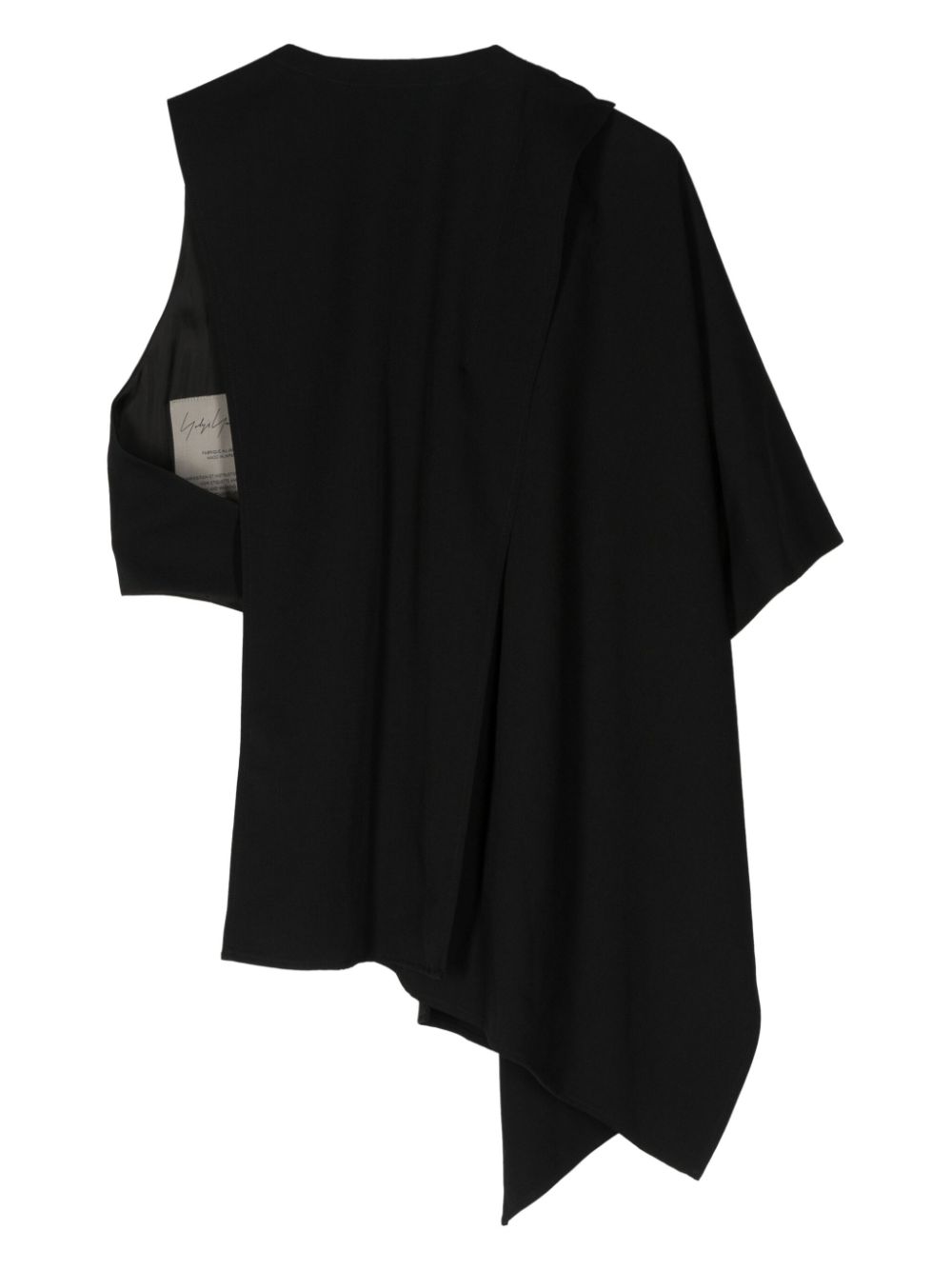 Yohji Yamamoto draped wool waistcoat - Zwart