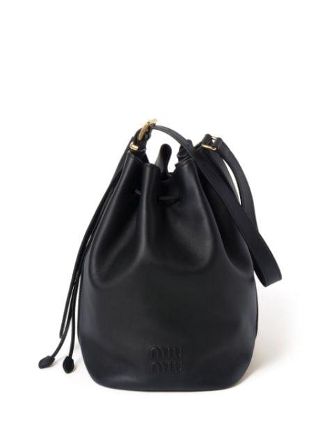Miu Miu logo-embossed leather bucket bag