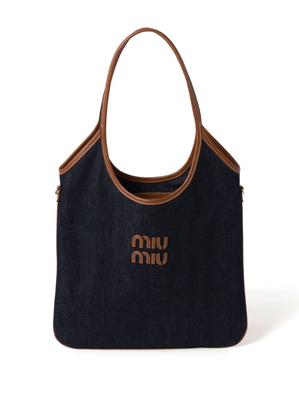 Miu Miu Ivy Denim Tote Bag In Blue