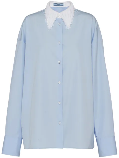 Prada fringed-collar shirt