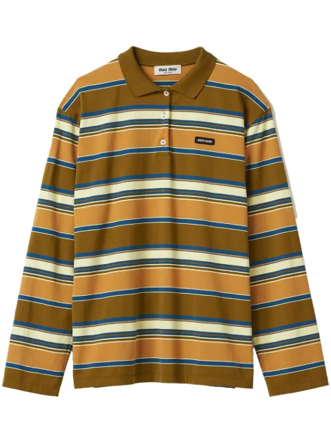 Miu Miu striped cotton polo shirt