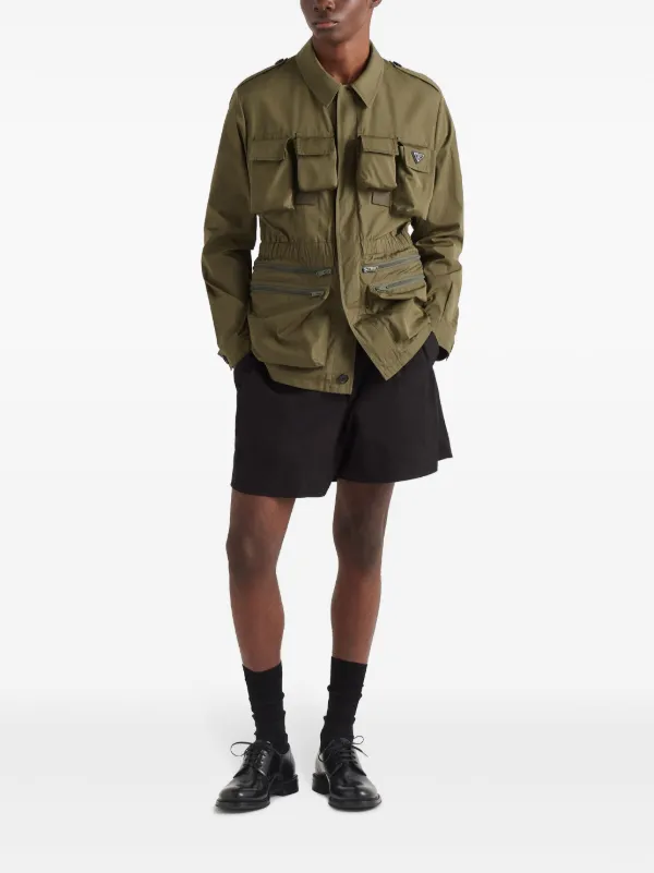 Prada multi-pocket Cotton Military Jacket | Green | FARFETCH BE