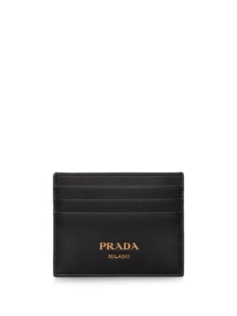 Prada logo-stamp leather cardholder
