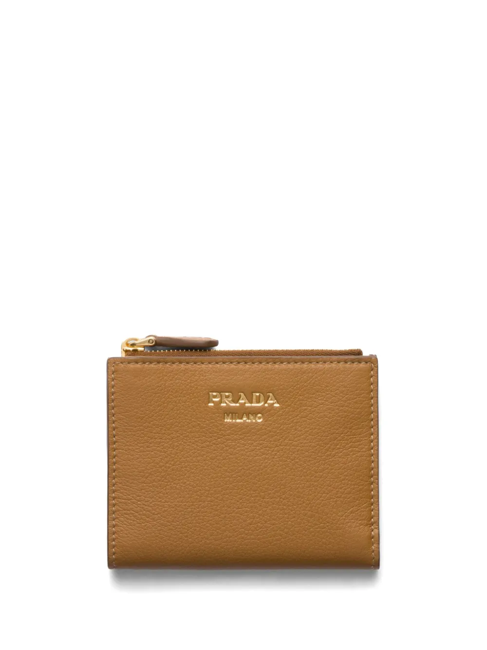 Prada Bi-fold Leather Wallet In Brown