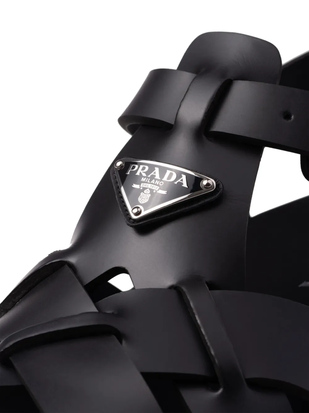 Prada Sandalen Aus Gummi Mit Gekreuztem Band In Schwarz