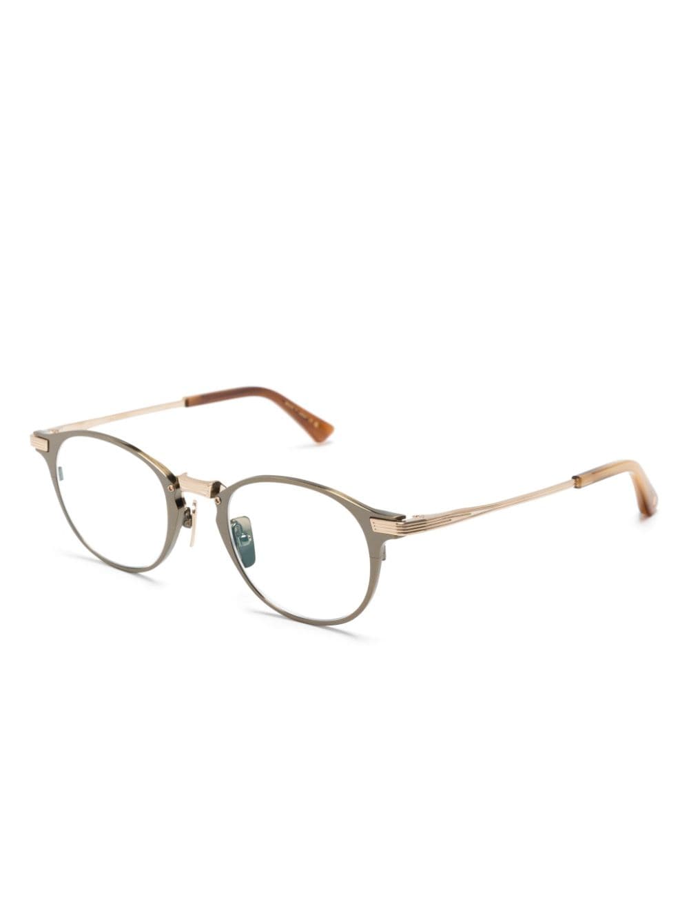 Shop Dita Eyewear Radicon Round-frame Glasses In 金色