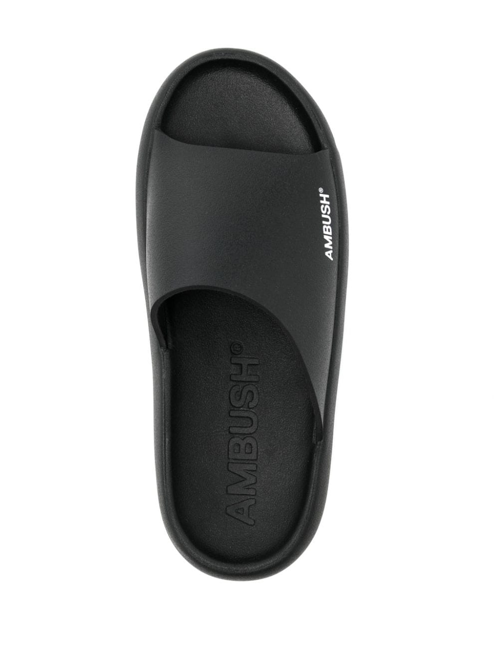 Shop Ambush Logo-print Ridged-sole Slides In Black