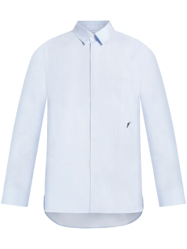 Ferragamo Striped Cotton Shirt in White