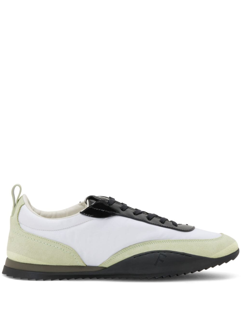 Ferragamo Detroit 1 Suede-trimmed Sneakers In Green