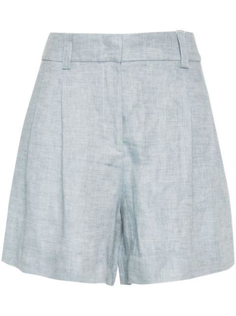 Incotex linen pleated shorts