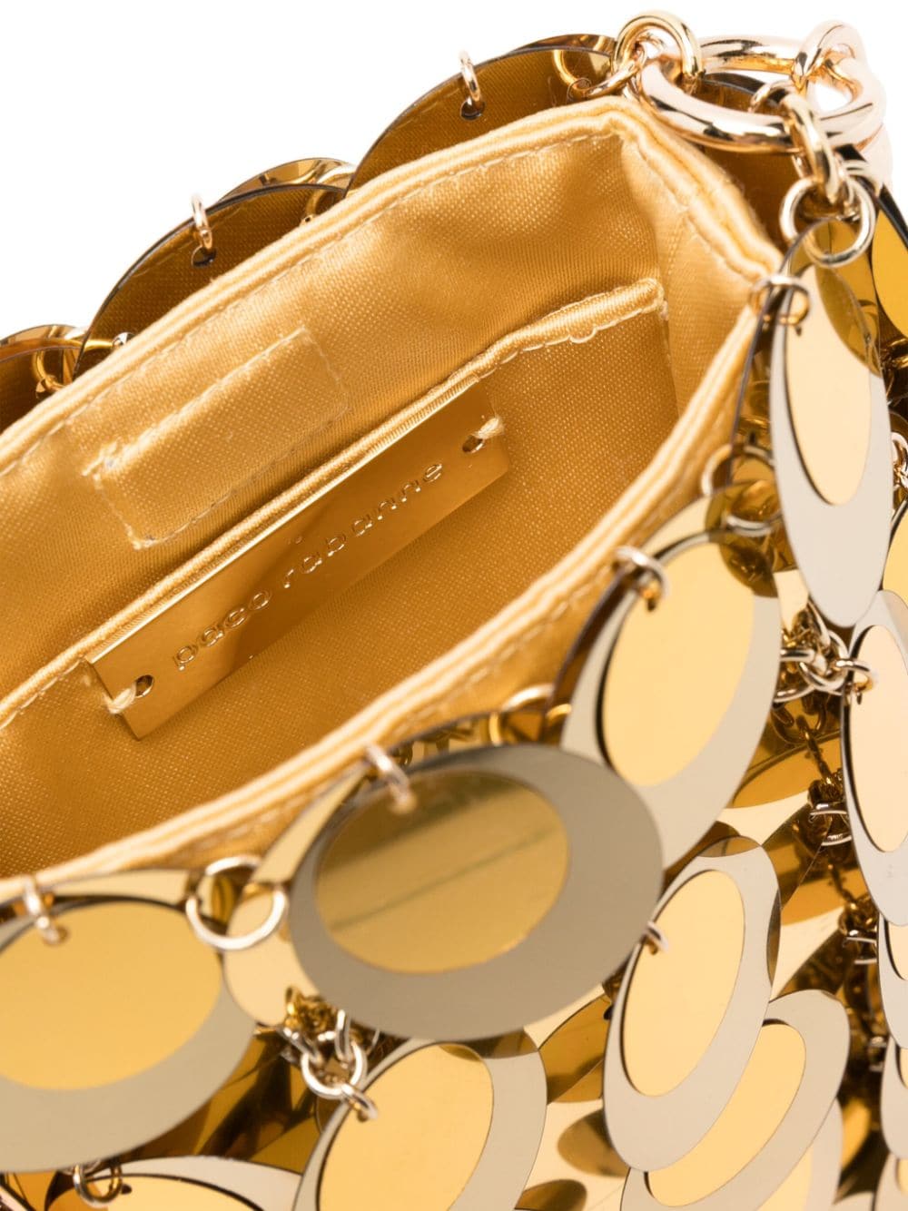 Shop Rabanne Sparkle Discs Sequin-design Mini Bag In Gold