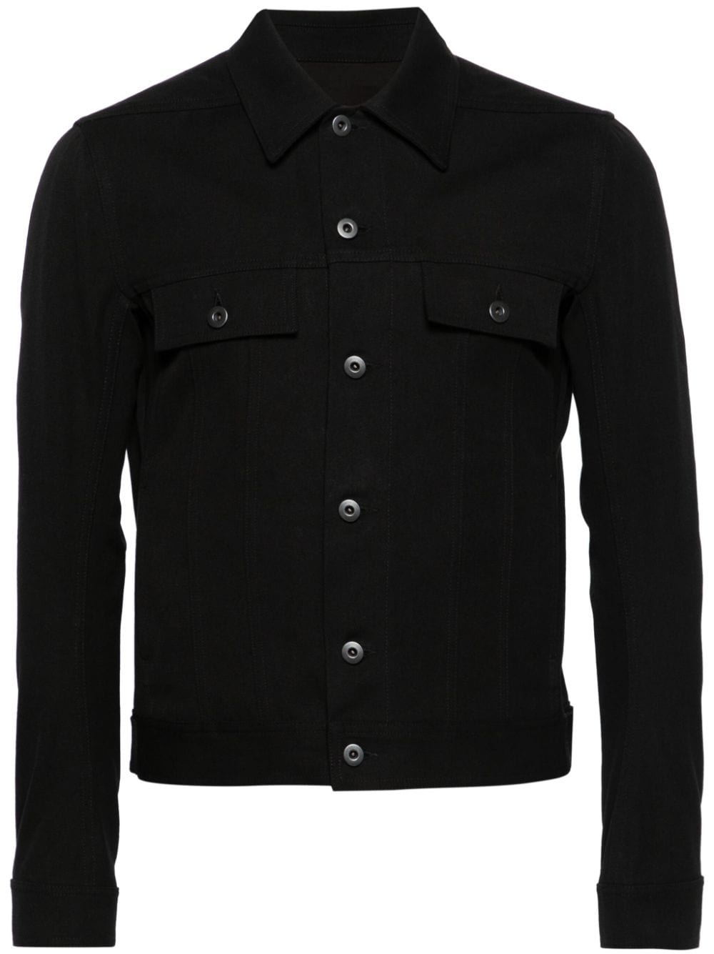 Rick Owens Luxor Long-sleeve Denim Jacket In Black