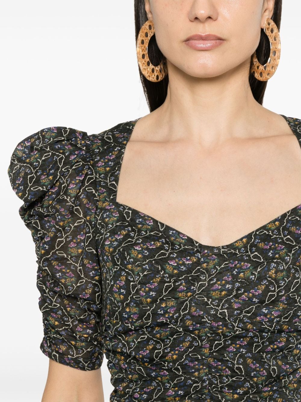 MARANT ÉTOILE Top met bloemenprint Zwart