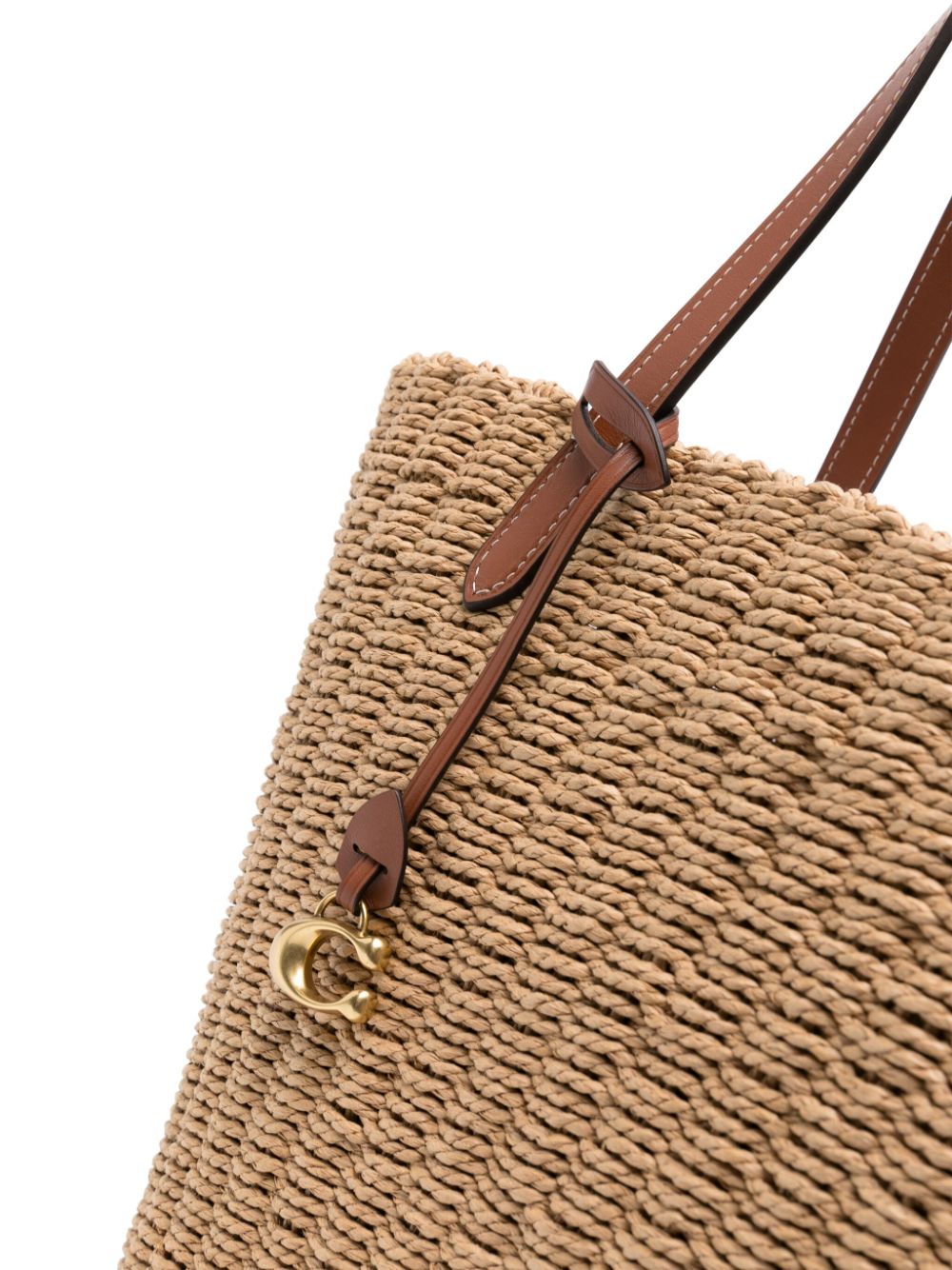 Shop Coach Willow Straw Tote Bag In Neutrals