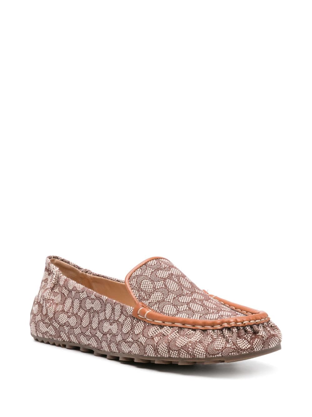 Shop Coach Ronnie Monogram-jacquard Loafers In Brown