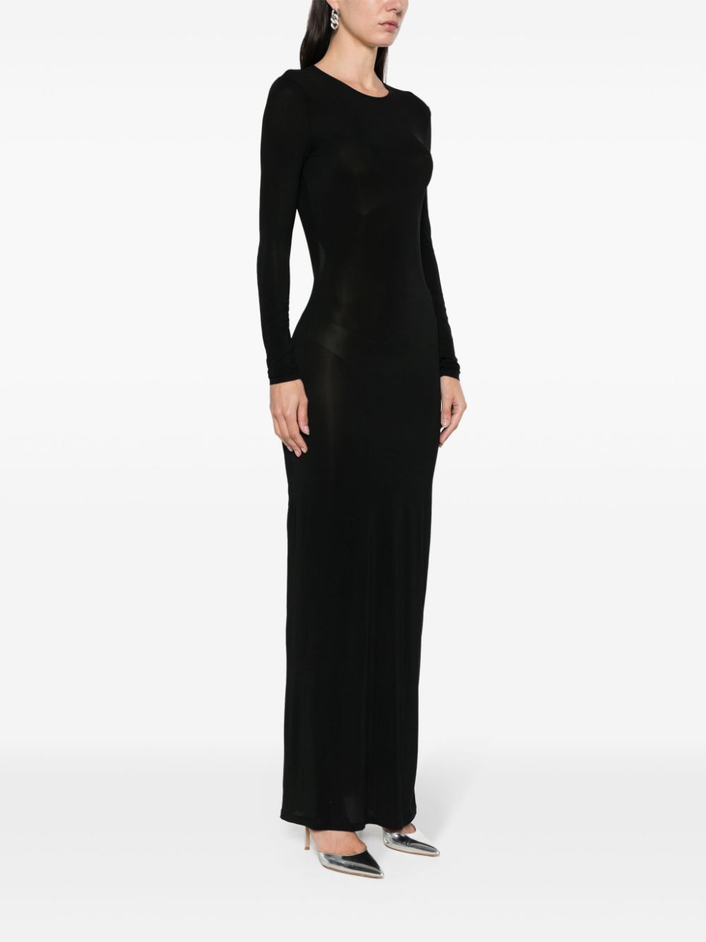 Rabanne Maxi-jurk met open rug Zwart