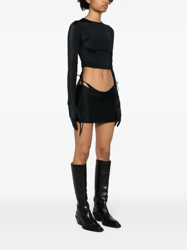 【美品】Vetements ブラック クロップドTシャツ VETEMENTS クロップド ロングTシャツ | ブラック | FARFETCH JP