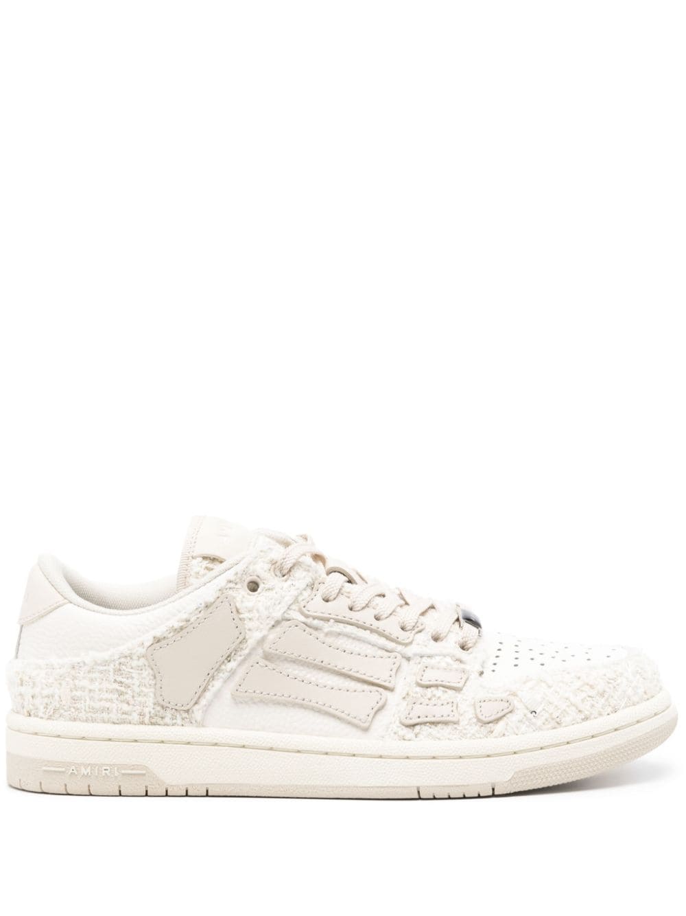 Amiri Cruise Tweed Leather Trainers In Neutrals
