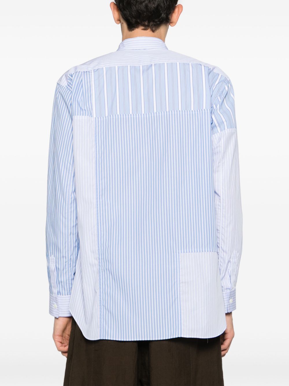 Comme Des Garçons Shirt Blouse met vlakken en print Blauw