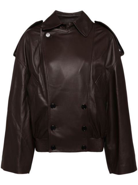 LOEWE double-breasted leather jacket Women