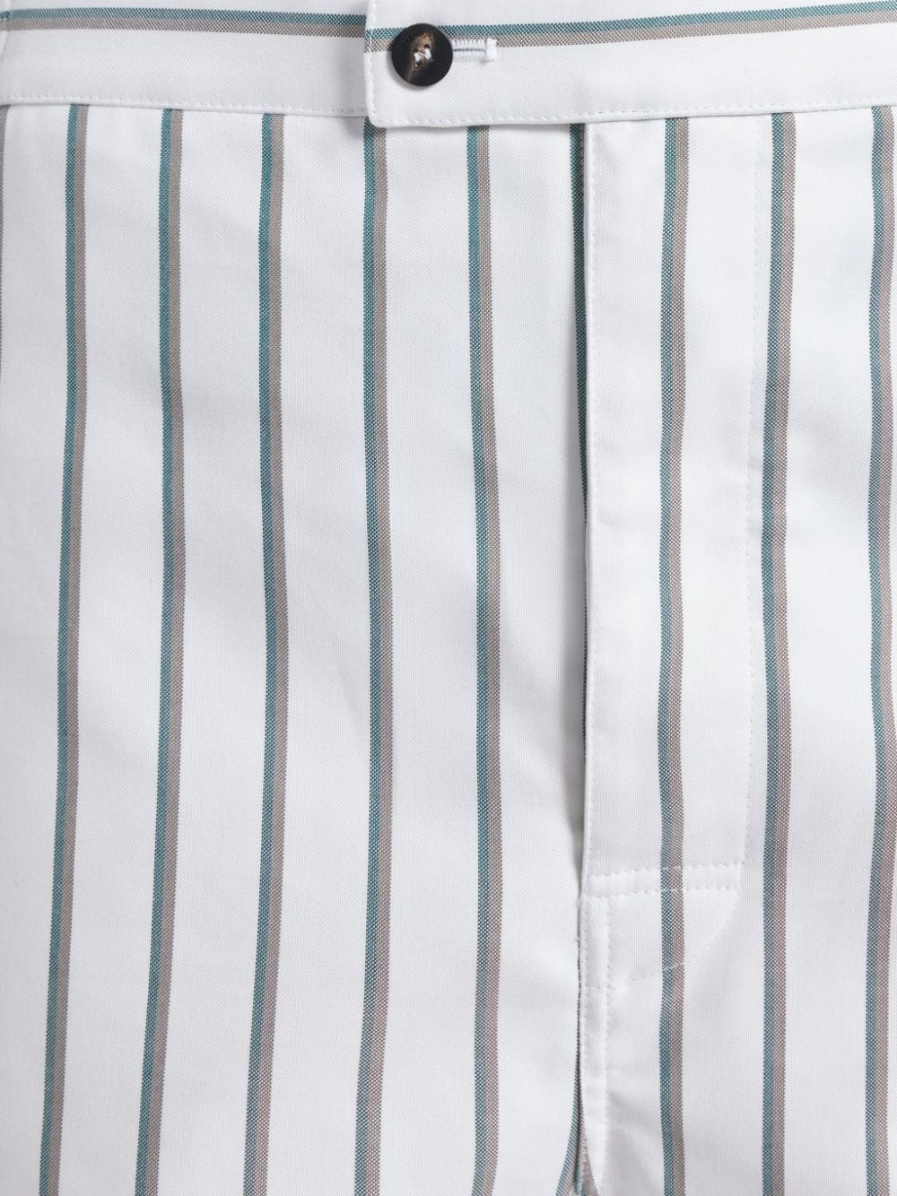 Shop Ferragamo Striped Bermuda Shorts In White