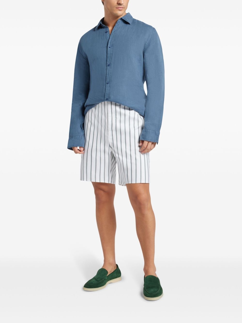 Ferragamo Striped bermuda shorts - Wit