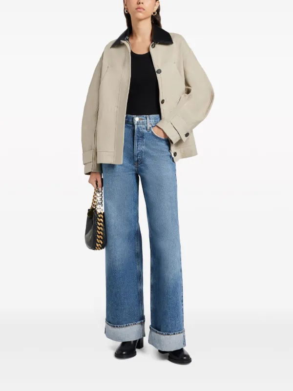 Ferragamo コントラストカラー リネンジャケット | ニュートラル