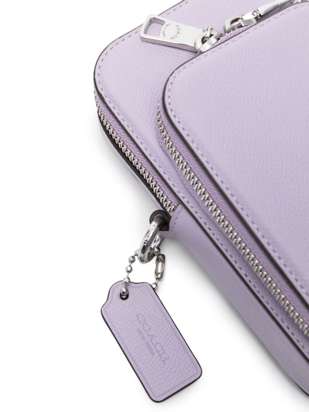 Shop Coach Logo-appliqué Leather Shoulder Bag In Purple