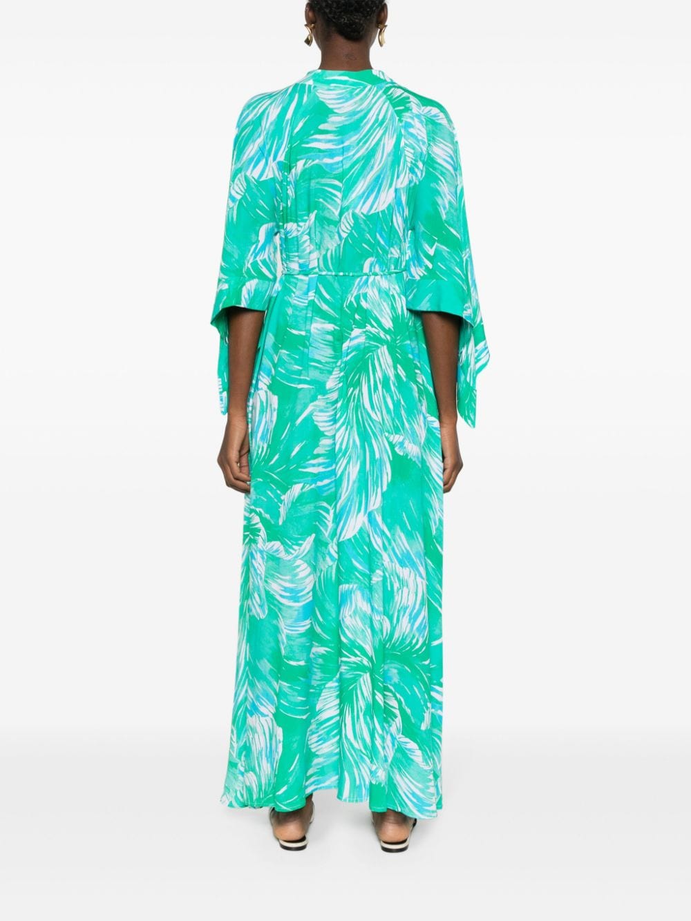 Shop Melissa Odabash Edith Rainforest-print Maxi Dress In 绿色