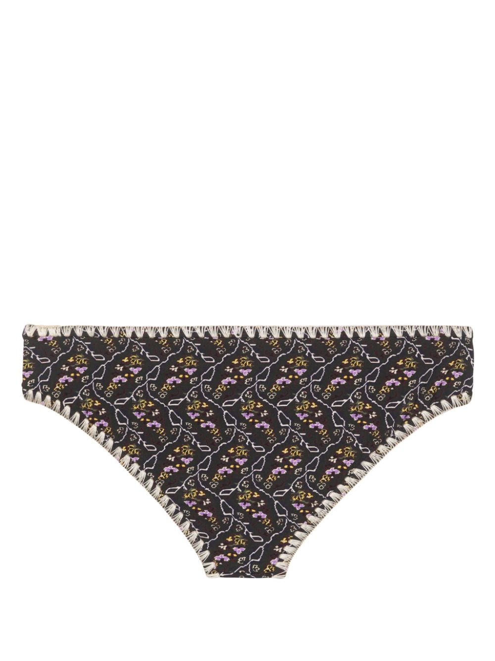 Shop Isabel Marant Sonny Floral-print Bikini Bottoms In 黑色