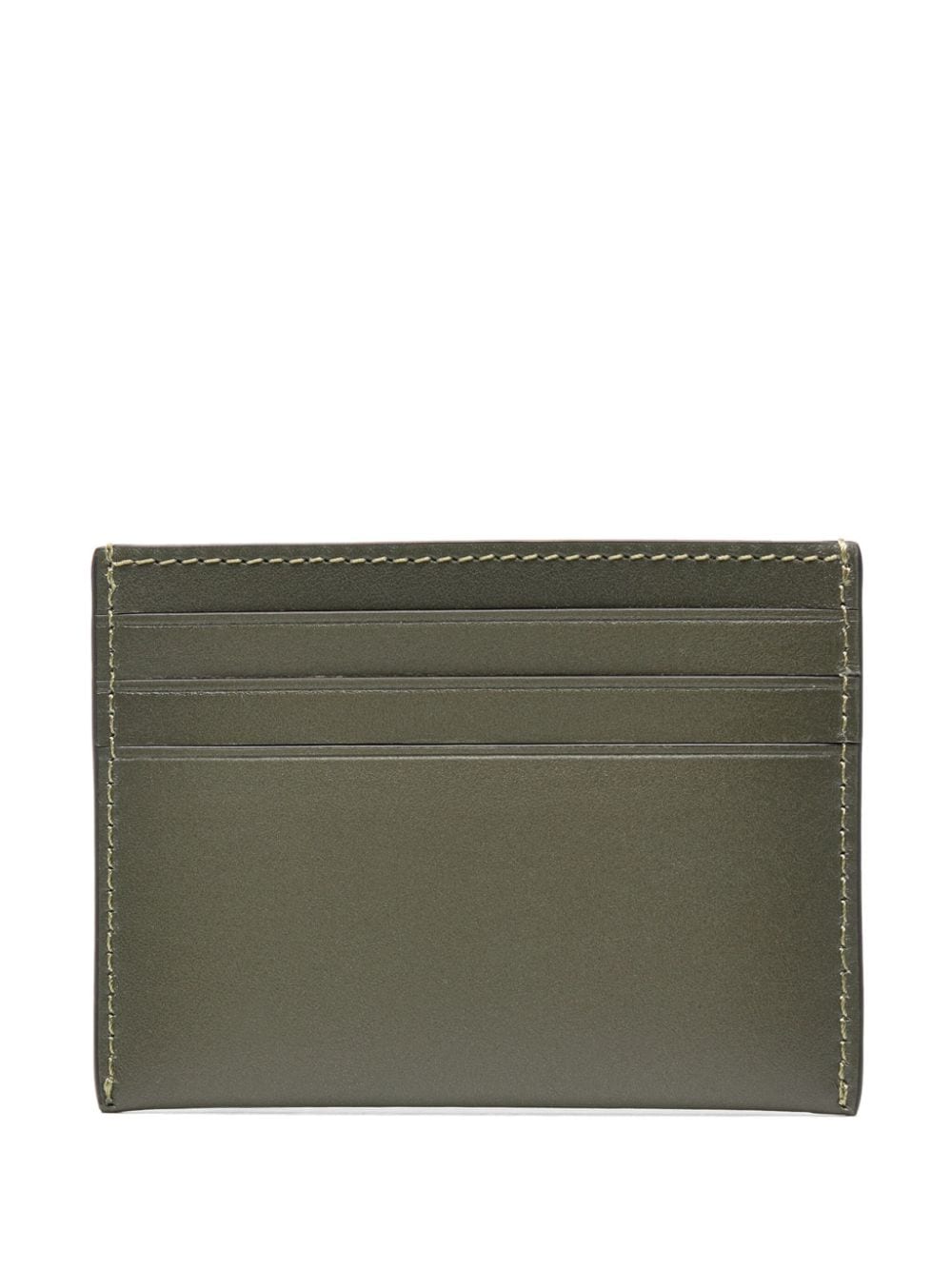 Shop Coach Log-debossed Leather Card Holder In Green