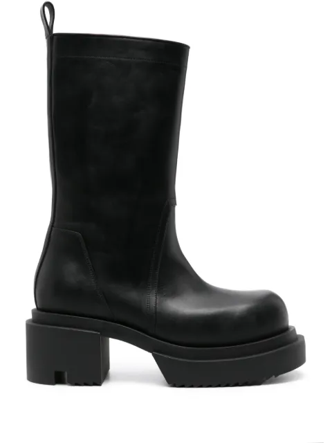 Rick Owens mid-calf leather plaform boots