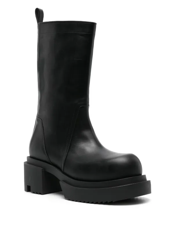 Rick Owens ミッドカーフ レザーブーツ | ブラック | FARFETCH JP