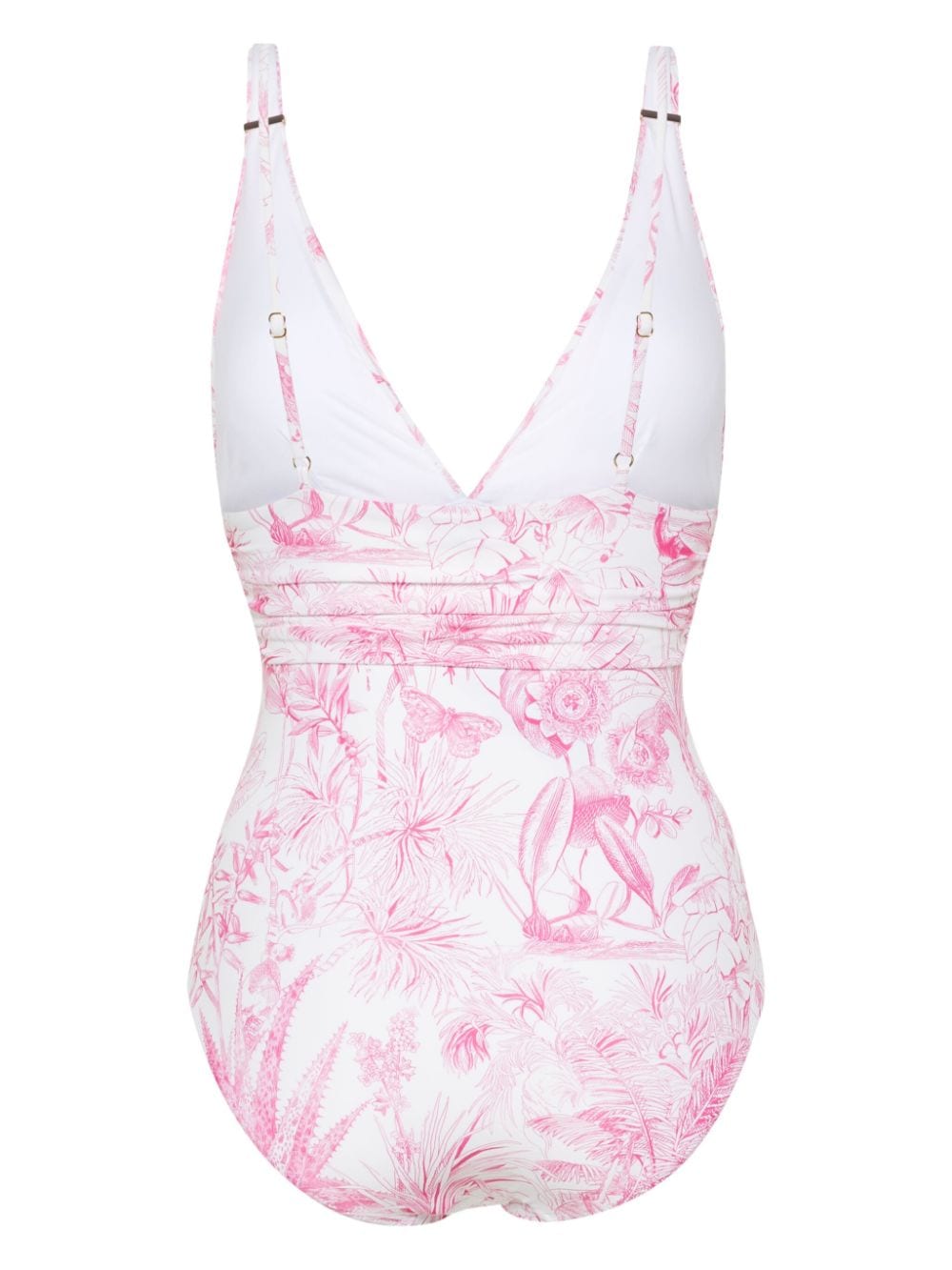 Shop Melissa Odabash Floral V-neck Swimsuit In Pink
