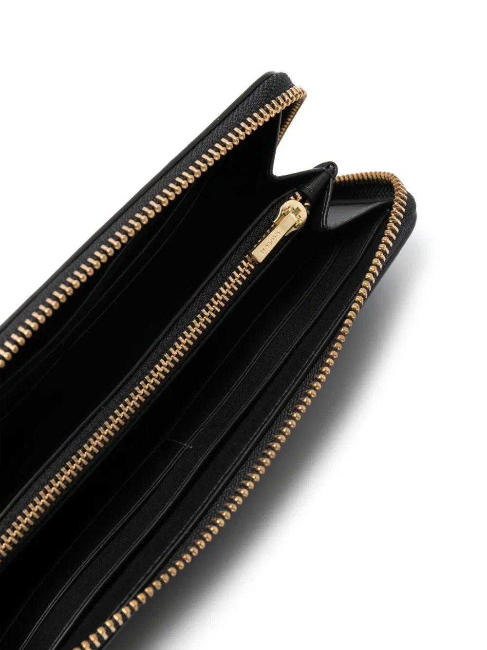  Coach Slim Accordion Leather Wallet - Black 
