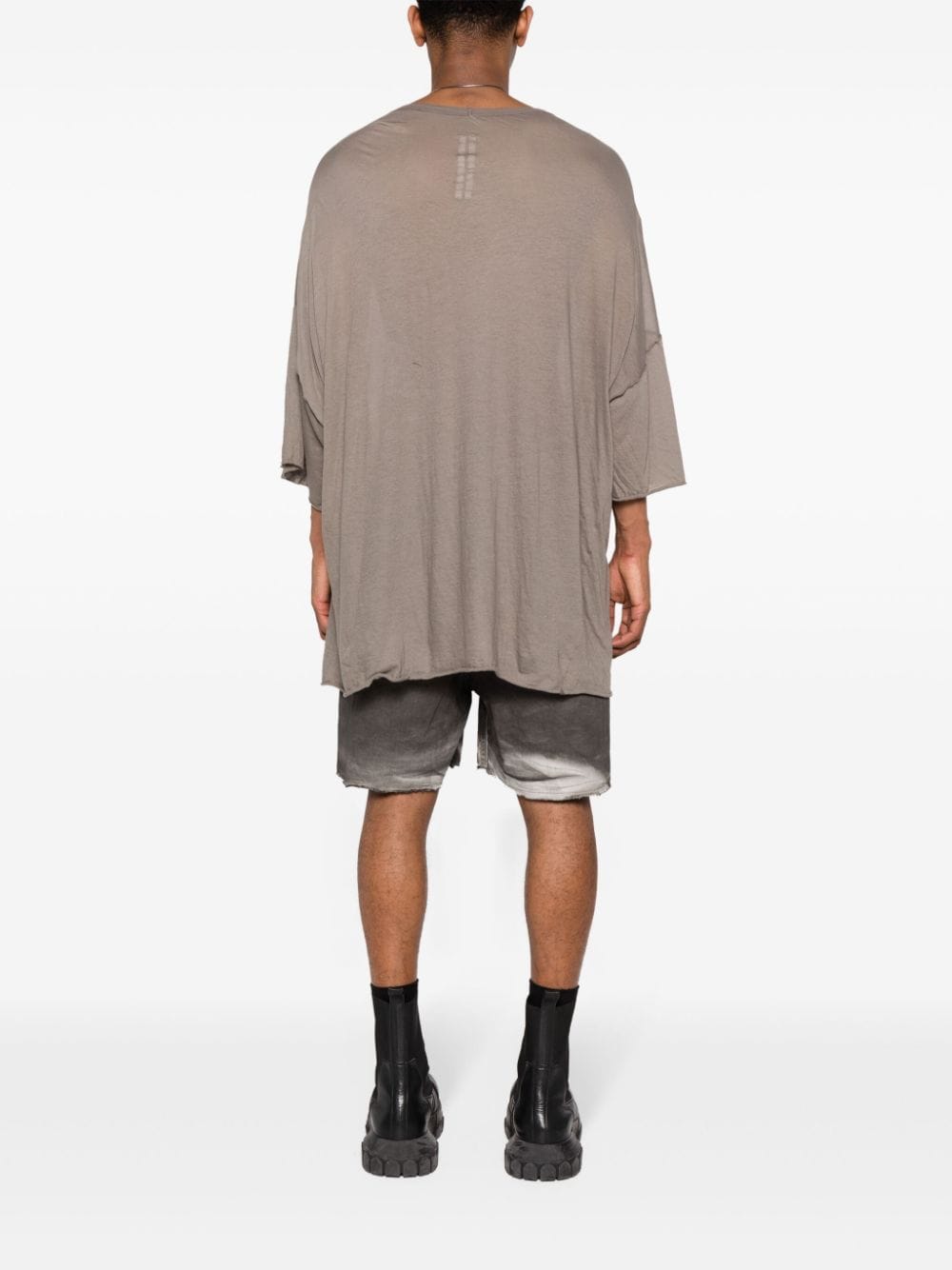 Shop Rick Owens Drop-shoulder Organic Cotton T-shirt In Grey