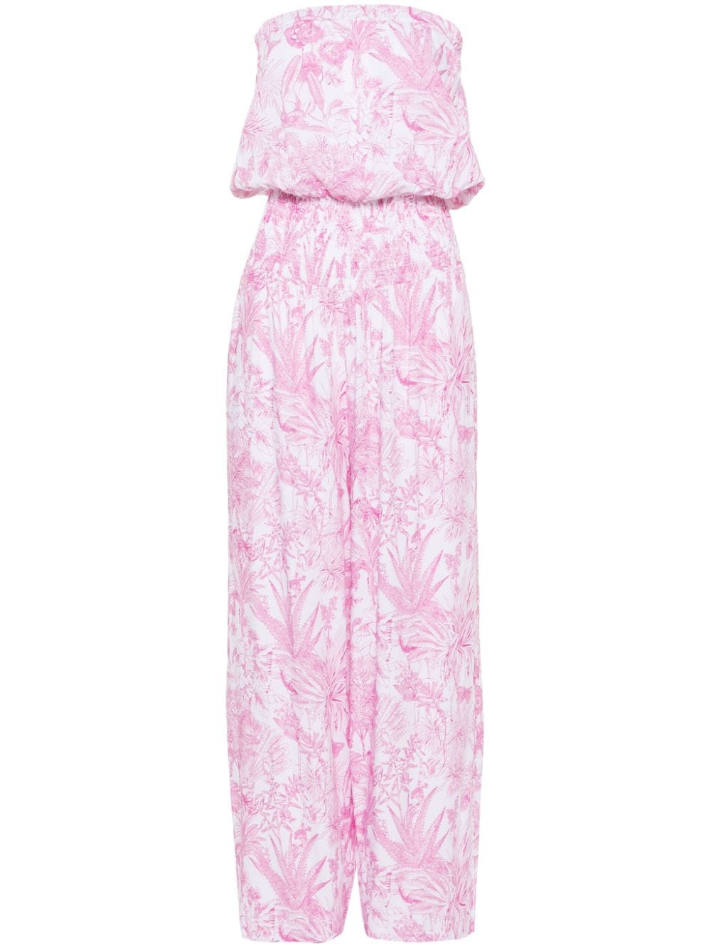 Melissa Odabash Naomi Exotica-print Jumpsuit In 粉色
