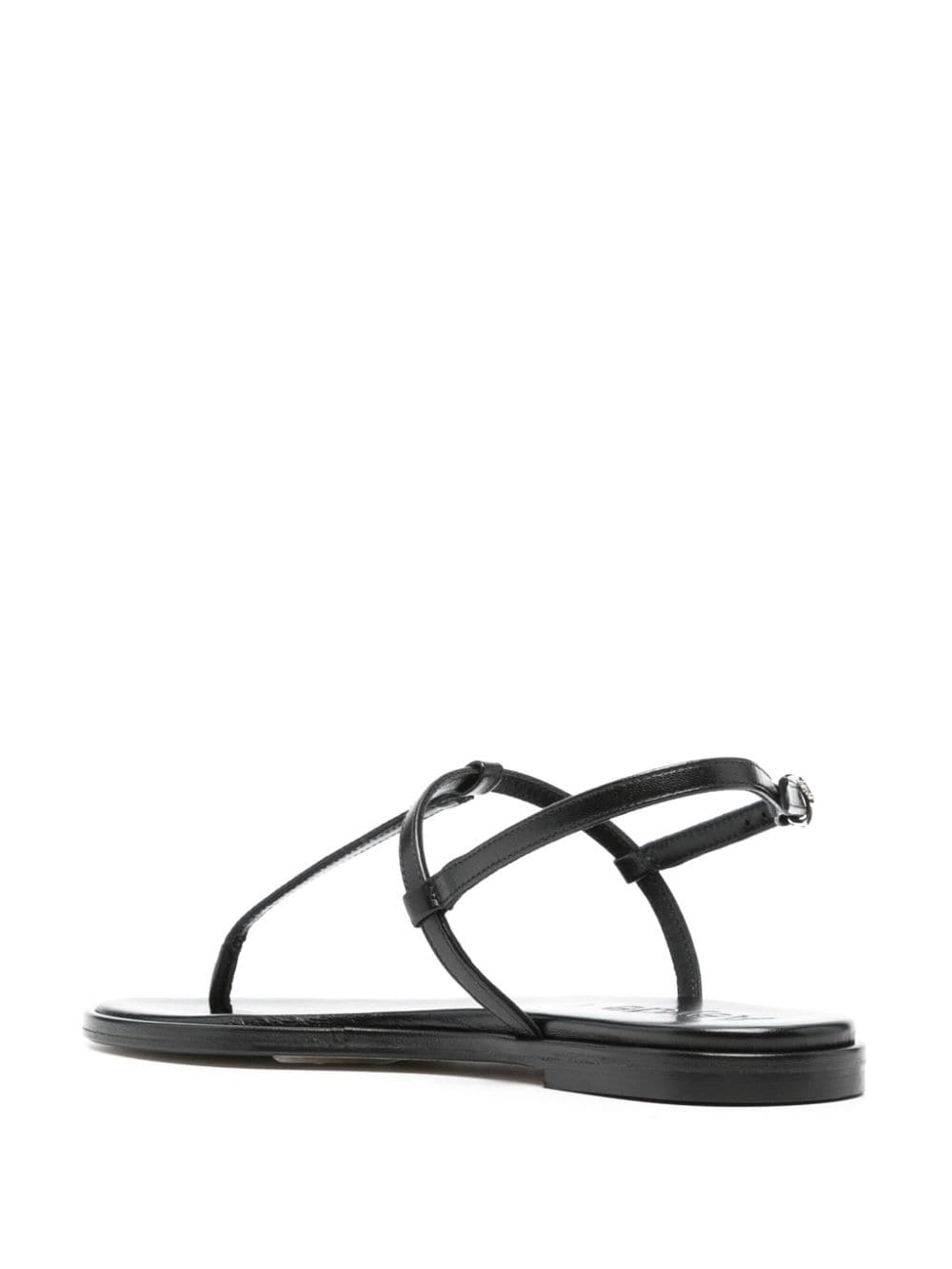 Shop Aeyde Nala Leather Sandals In Black