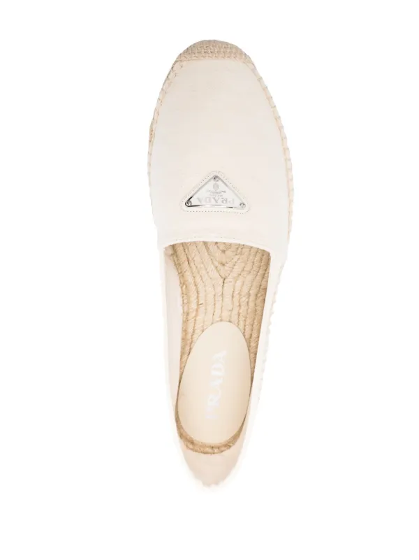 Prada enamel-logo Espadrilles | Neutrals | FARFETCH GR