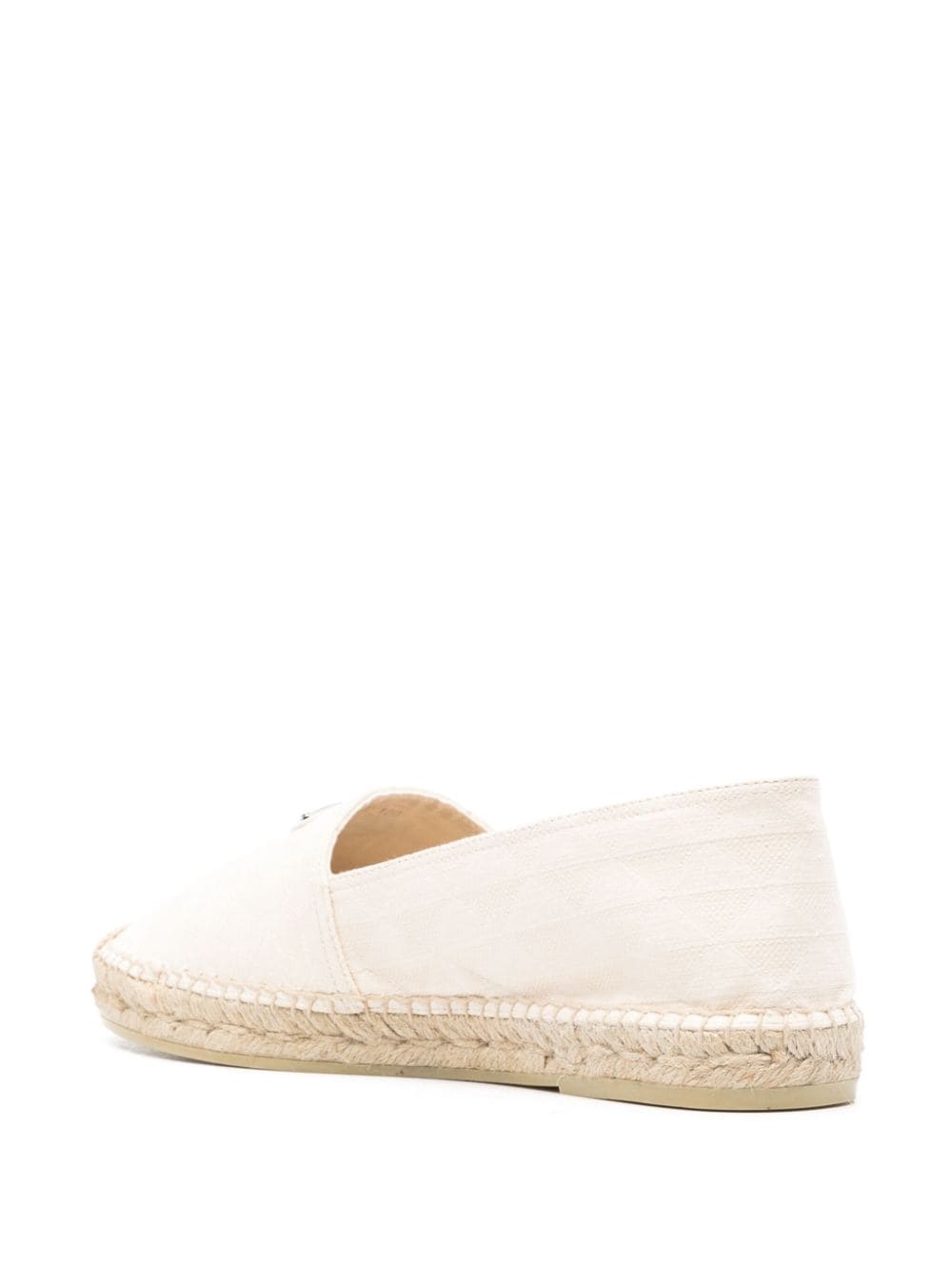 Shop Prada Enamel-logo Espadrilles In Nude