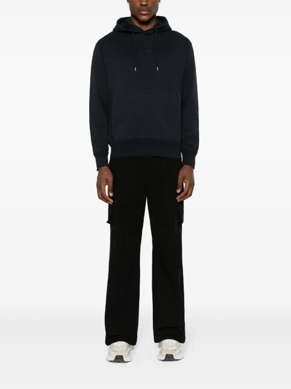 C.P. Company logo-embroidered Cotton Hoodie | Blue | FARFETCH SG