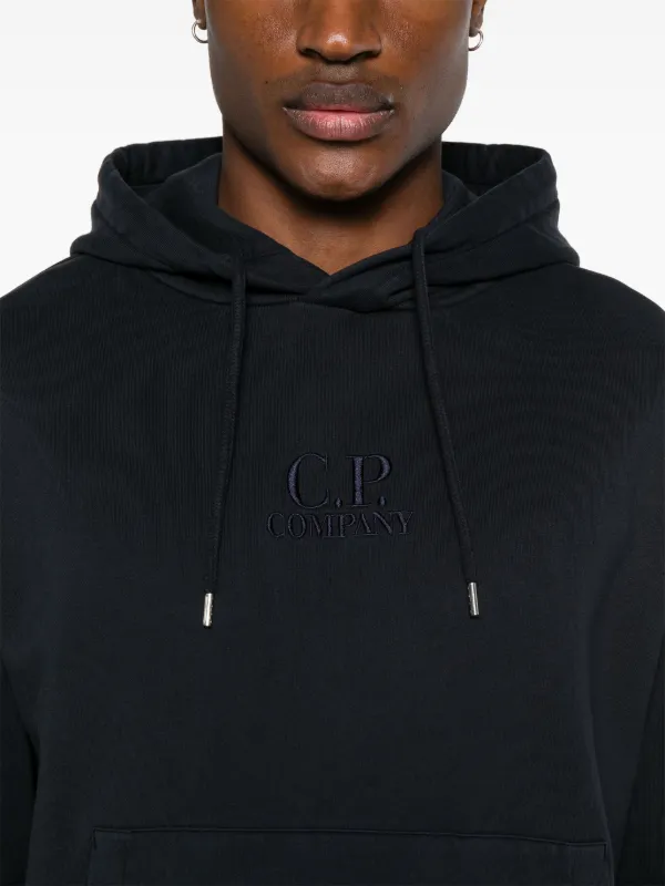 C.P. Company logo-embroidered Cotton Hoodie | Blue | FARFETCH SG