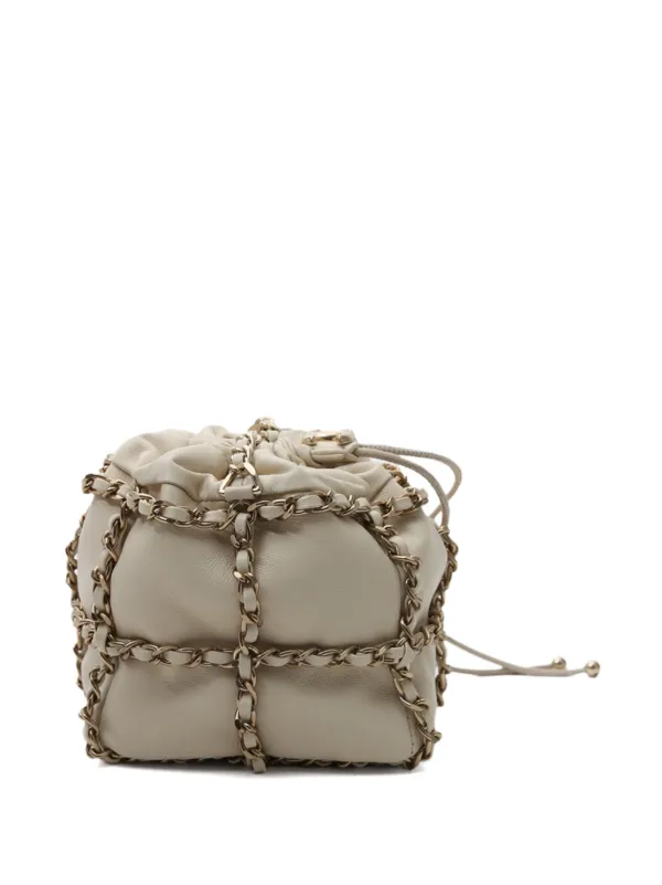 CHANEL バケットバッグ CHANEL Pre-Owned チェーンリンク バケットバッグ | ニュートラル