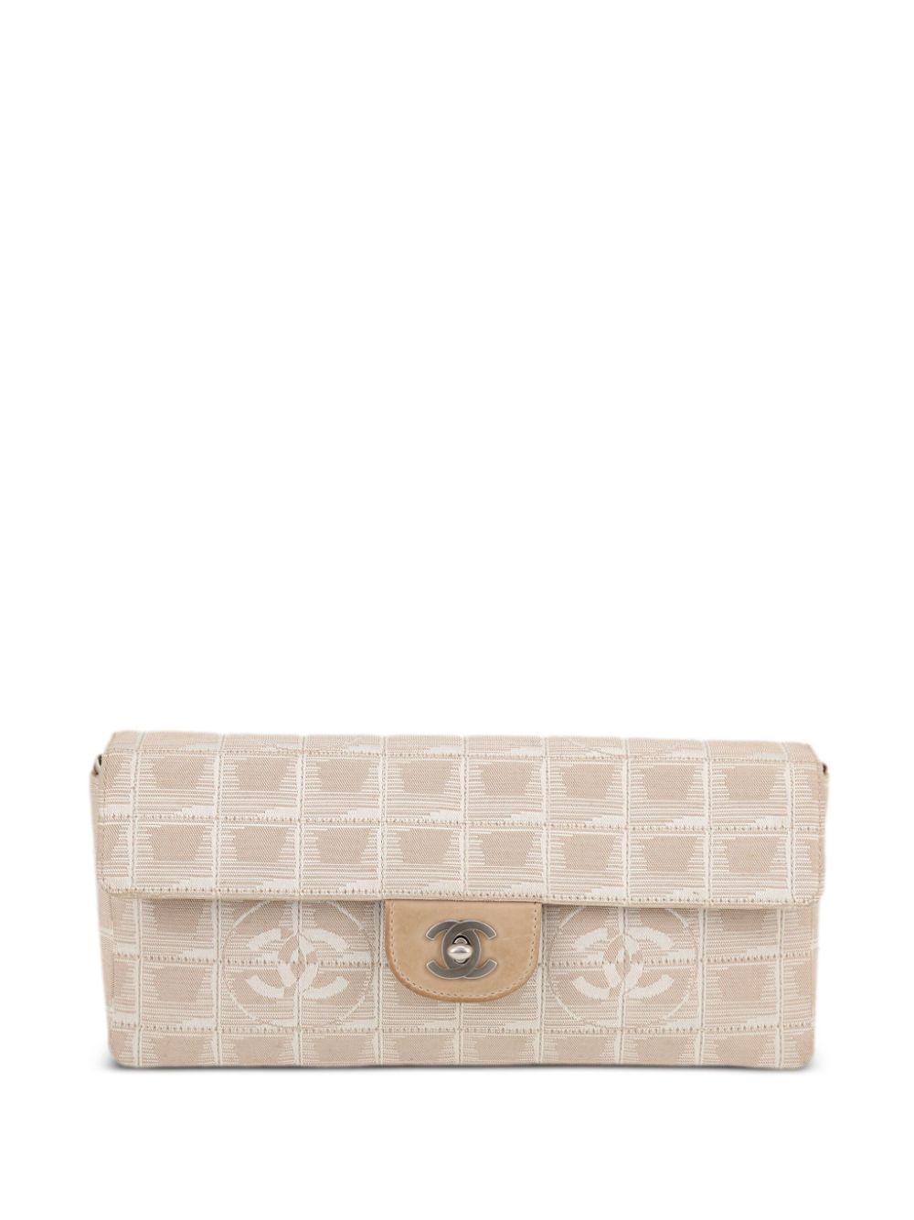 Pre-owned Chanel 2003 Travel Choco Bar Shoulder Bag In Neutrals