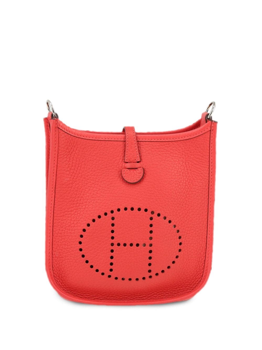 Pre-owned Hermes 2010 Mini Evelyne Shoulder Bag In Red