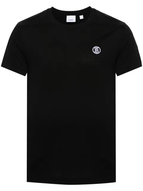 Burberry logo-embroidered cotton T-shirt