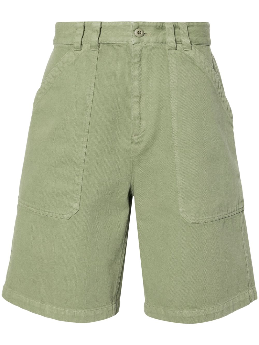 Shop Apc Parker Gabardine Bermuda Shorts In Green
