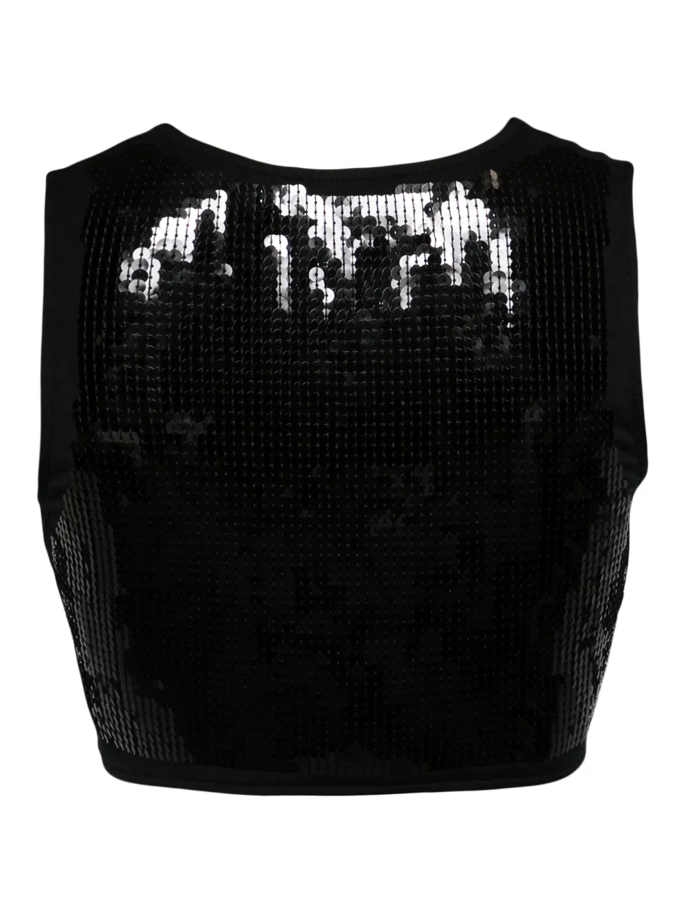 Rabanne sequined cropped tank top - Zwart