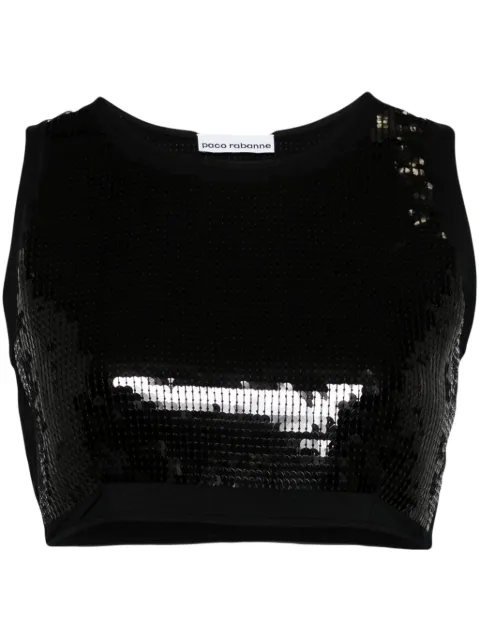 Rabanne sequined cropped tank top